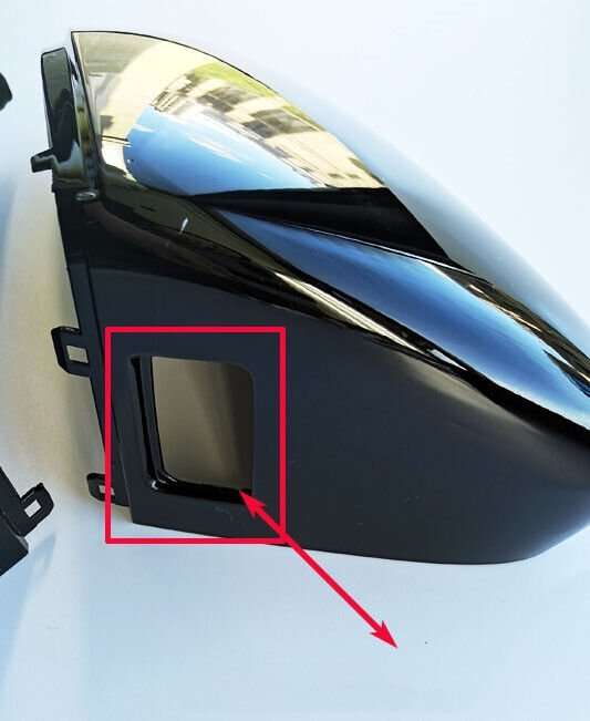 For 21-22 Audi A3 Side View Mirror Housing With Auxiliary Hole Glossy Black 2Pcs