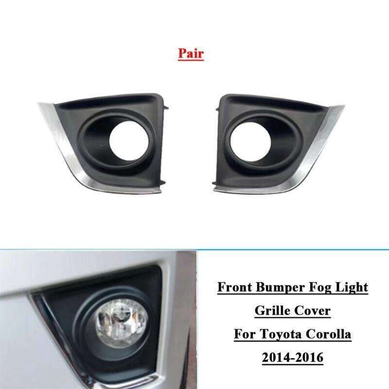 2x Front Bumper Fog Light Grille Cover For Toyota Corolla 2014-2016 Left+Right
