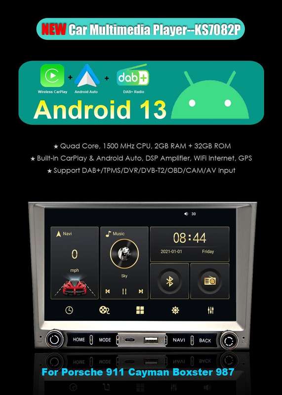 8" DAB Car Stereo Sat Nav Bluetooth FM Radio GPS For Porsche 911 Boxster Cayman