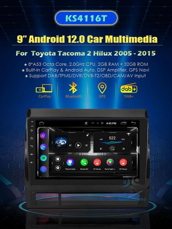 Android Auto Car Radio Stereo GPS Sat Nav for Toyota Tacoma 2006-2011 Head Unit