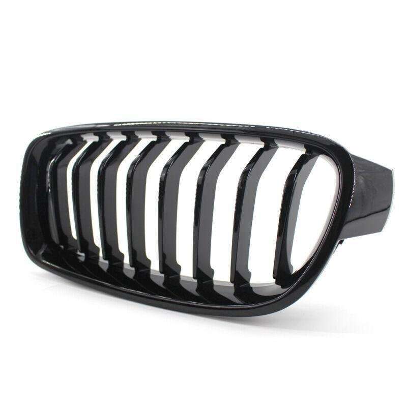 2X/Set Shiny Black 8 Slat Front Grille fit for BMW F30 F31 Sedan Wagon 2012-2017