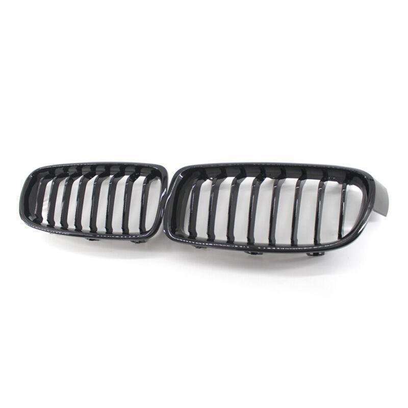 2X/Set Shiny Black 8 Slat Front Grille fit for BMW F30 F31 Sedan Wagon 2012-2017