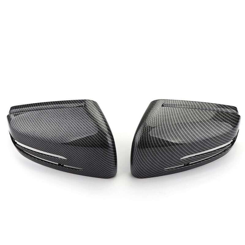 For 10-15 Mercedes-Benz E-class W212 Mirror Housing ABS Carbon Fiber 2Pcs Part