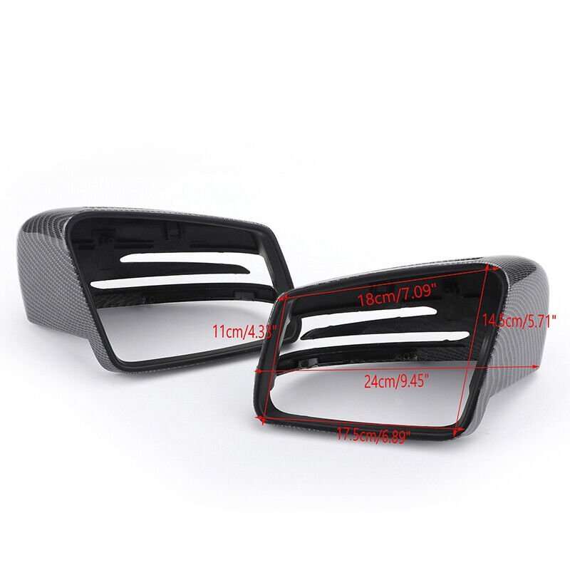 For 10-15 Mercedes-Benz E-class W212 Mirror Housing ABS Carbon Fiber 2Pcs Part
