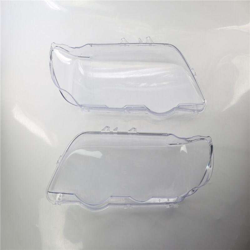Pair of Headlight Lens Lampshade Cover For BMW E53 X5 1999-2003