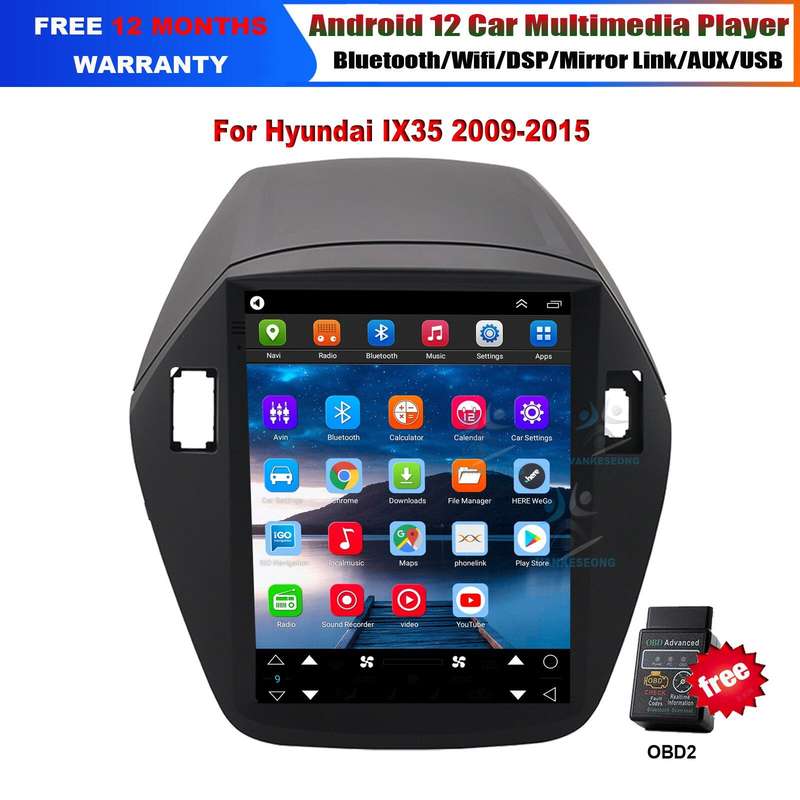 9.7" Car Radio For Hyundai IX35 2009-2015 Android12 Stereo Head Unit GPS Sat Nav