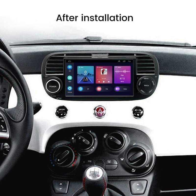 9"Android 11 Car Stereo DAB+GPS Sat Nav For Fiat 500 2007-2015 CarPlay Head Unit