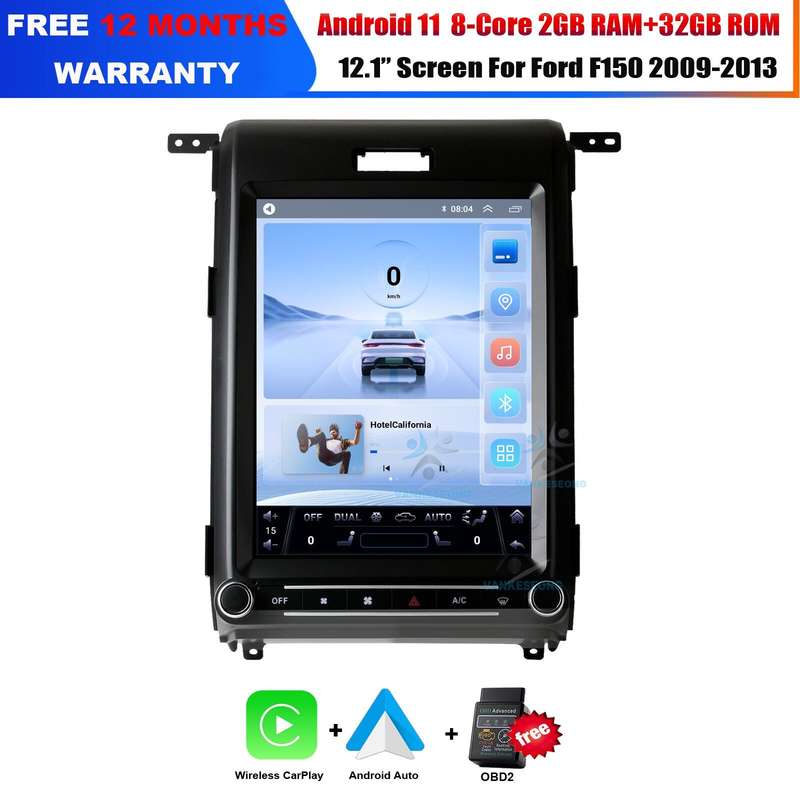 12.1"32GB Car Stereo For Ford F150 2009-2013 GPS Sat Nav Android 11 CarPlay DAB+
