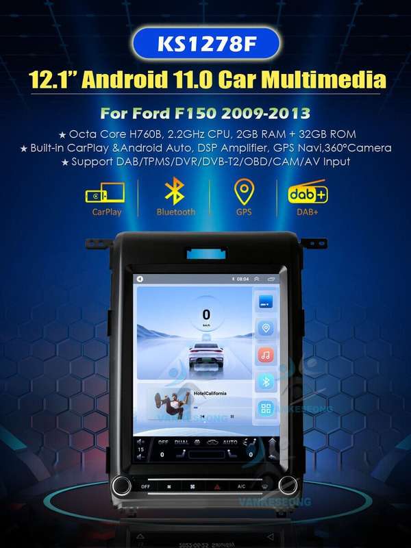 12.1"32GB Car Stereo For Ford F150 2009-2013 GPS Sat Nav Android 11 CarPlay DAB+
