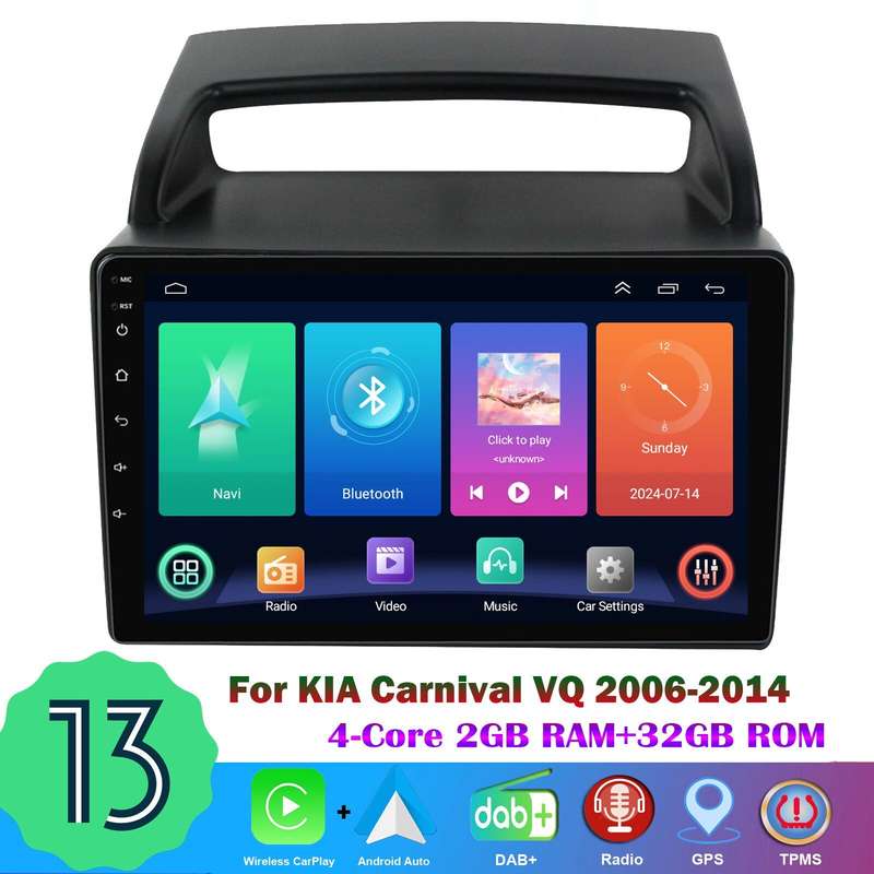 For Kia Carnival VQ 2006-2014 Car Stereo Head Unit DAB Radio GPS Navigation USB