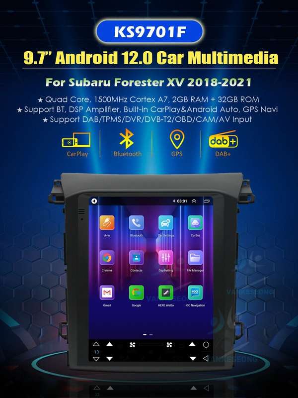 For Subaru Forester 2018-2021 BT Car Stereo DAB GPS Sat Nav CarPlay Android Auto