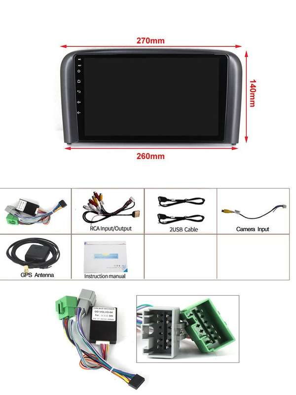 9" Android Auto For Volvo S80 1998-2006 DAB Radio Head Unit GPS Sat Nav BT Wifi