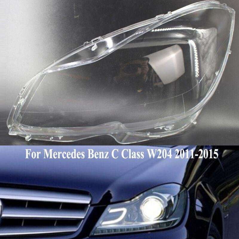 Headlight Lens Cover for Mercedes Benz C Class W204 2011-2015 Left Side