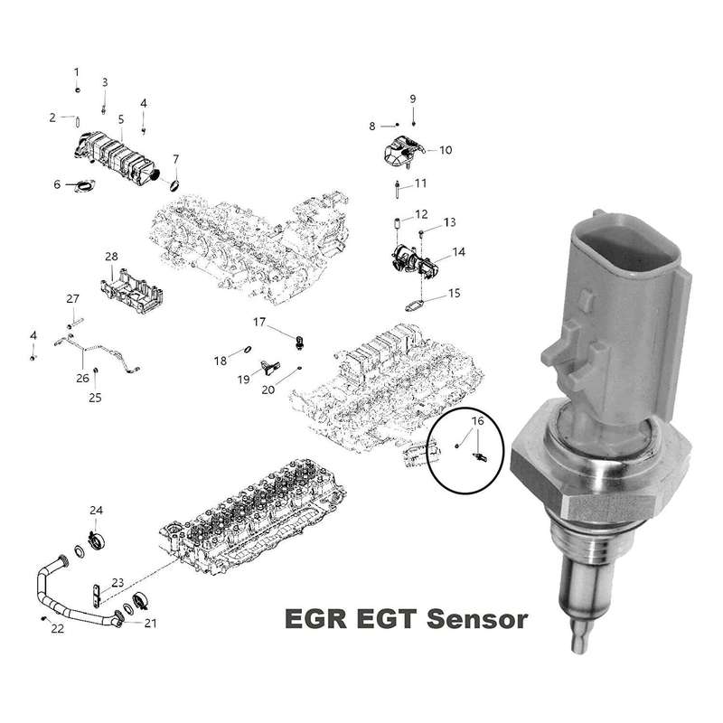 68002440AA EGR EGT Sensor for Cummins Dodge Ram 2500 3500 6.7L Diesel 2007-2011