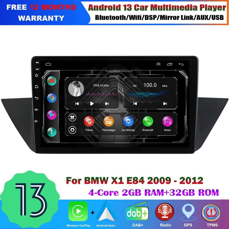 Android Auto CarPlay For BMW X1 E84 2009-2012 Radio Stereo GPS Sat Nav Head Unit