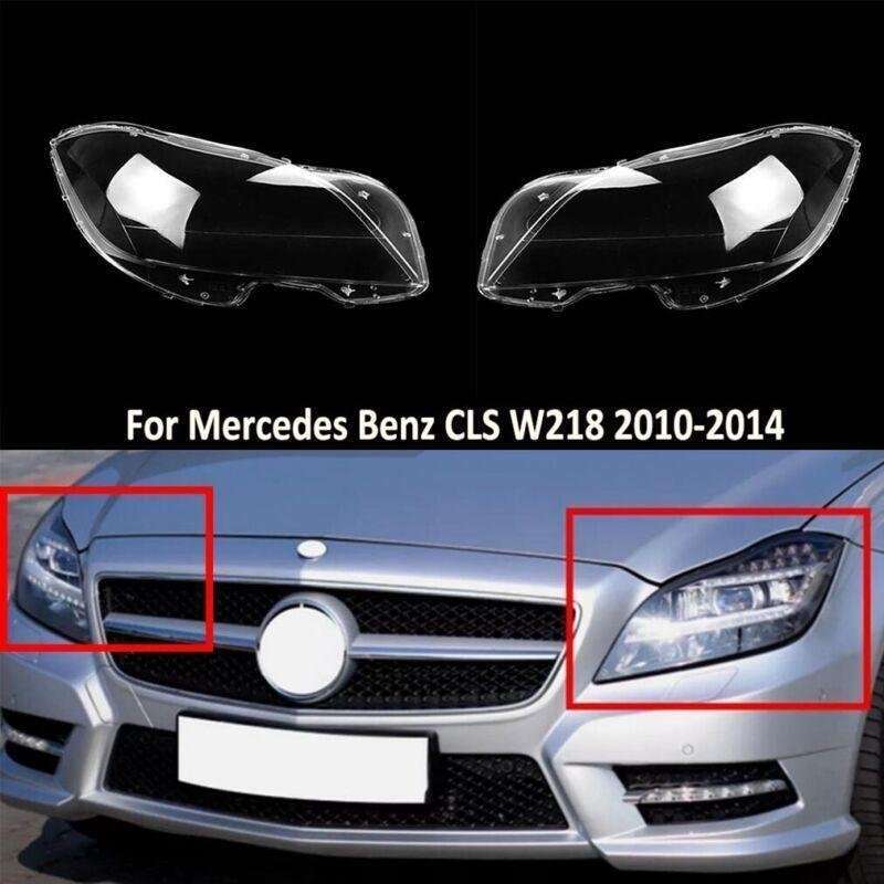 Pair Headlight Lens Headlamp Cover For 2010-2014 Mercedes Benz CLS W218 New