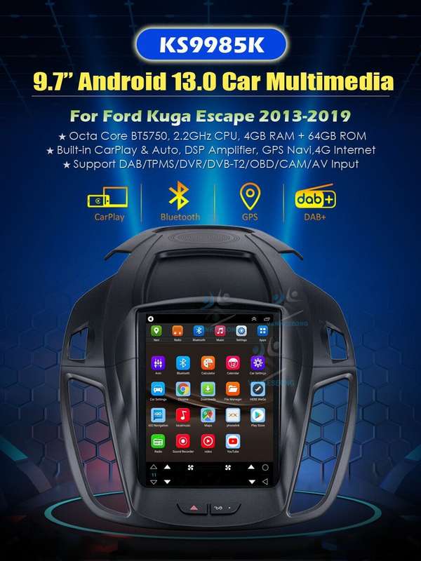 9.7" 64GB CarPay Radio DAB+For Ford Kuga Escape 2013-2018 Android 13 GPS Sat Nav
