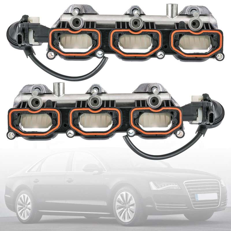 2X Left + Right Side Intake Manifolds compatible Audi A6 A7 Q7 S4 Touareg 3.0T