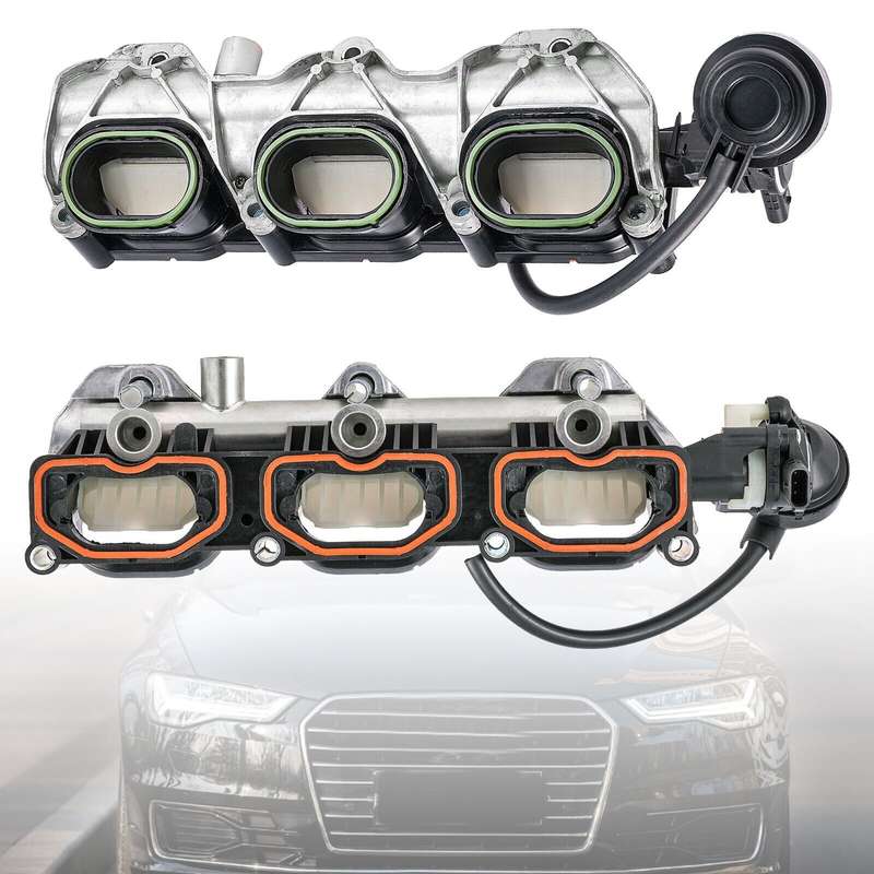 2X Left + Right Side Intake Manifolds compatible Audi A6 A7 Q7 S4 Touareg 3.0T