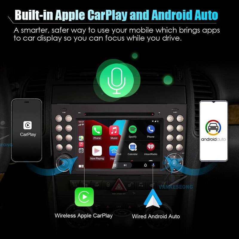 7"CarPlay Car Radio For Mercedes SLK R171 W171 DAB+Stereo Android 11 GPS SatNav