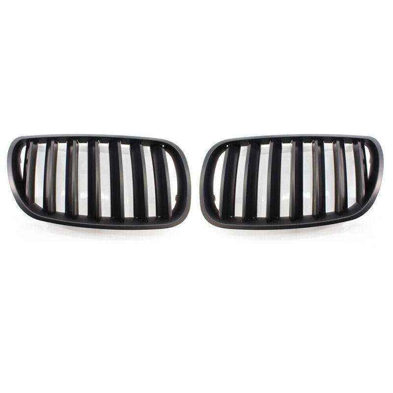 Pair ABS Matte Black Front Kidney Hood Grille Grill For BMW E83 X3 LCI 07-10