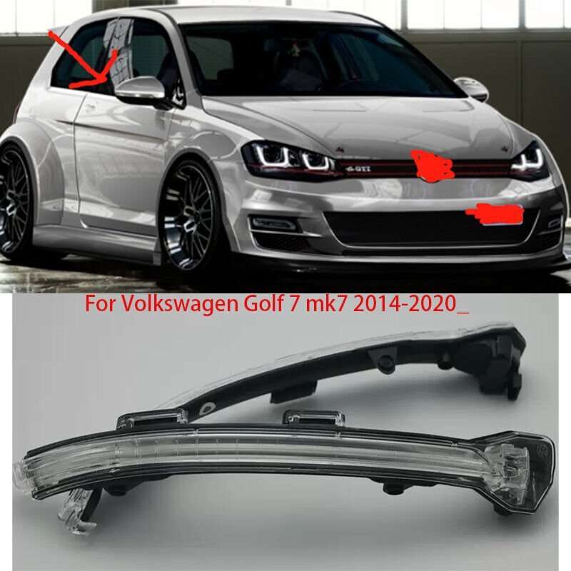 Right Side For Volkswagen Golf 7 mk7 14-20 Rear view Mirror turn light 3 needles
