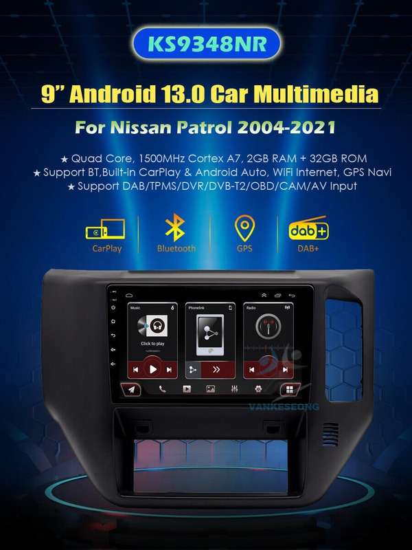 9" Android13 Car Radio Stereo DAB GPS Sat Nav bt USB For Nissan Patrol 2004-2021