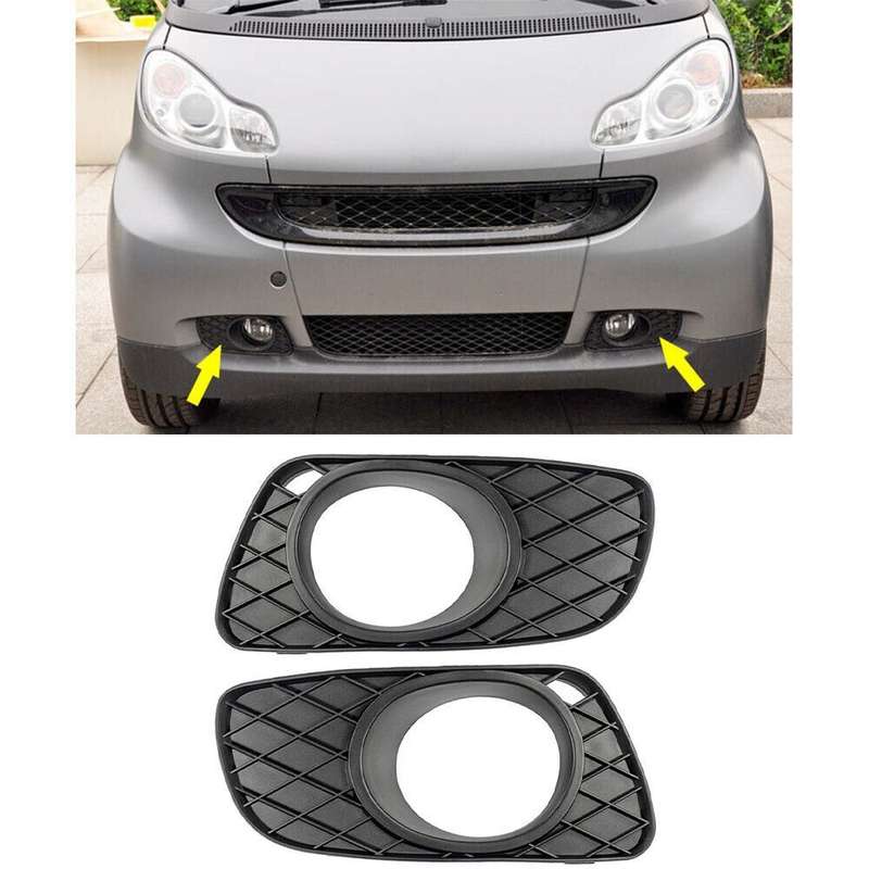 Pair Fog Lamp Bezel LH RH Fog Light Grille Cover Fit For 08-12 SMART FORTWO 451