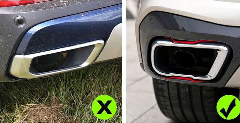 For BMW X5 X5 X6 G05 G06 G07 2019-23 Steel Black Exhaust Pipe Tip Cover Trim 2x