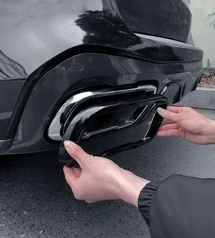 For BMW X5 X5 X6 G05 G06 G07 2019-23 Steel Black Exhaust Pipe Tip Cover Trim 2x