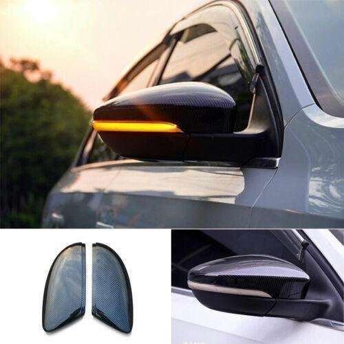 Carbon Fiber Rear View Side Door Mirror Cover For Volkswagen Jetta MK6 2012-2018