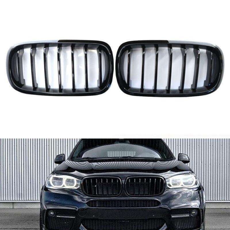 Pair Gloss Black M Sport Front Kidney Grill Grille Fit For BMW X5 F15 15-17 SUV