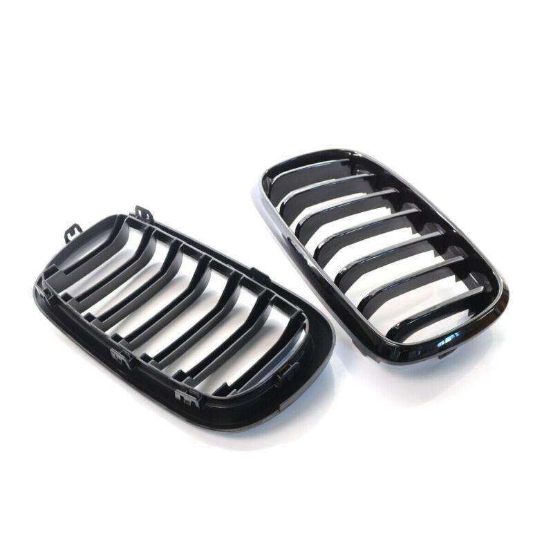 Pair Gloss Black M Sport Front Kidney Grill Grille Fit For BMW X5 F15 15-17 SUV