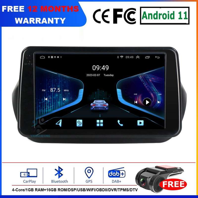 9" 1DIN Android 11 Car Radio Head Unit GPS Sat Nav For Fiat Fiorino Qubo 2008-17