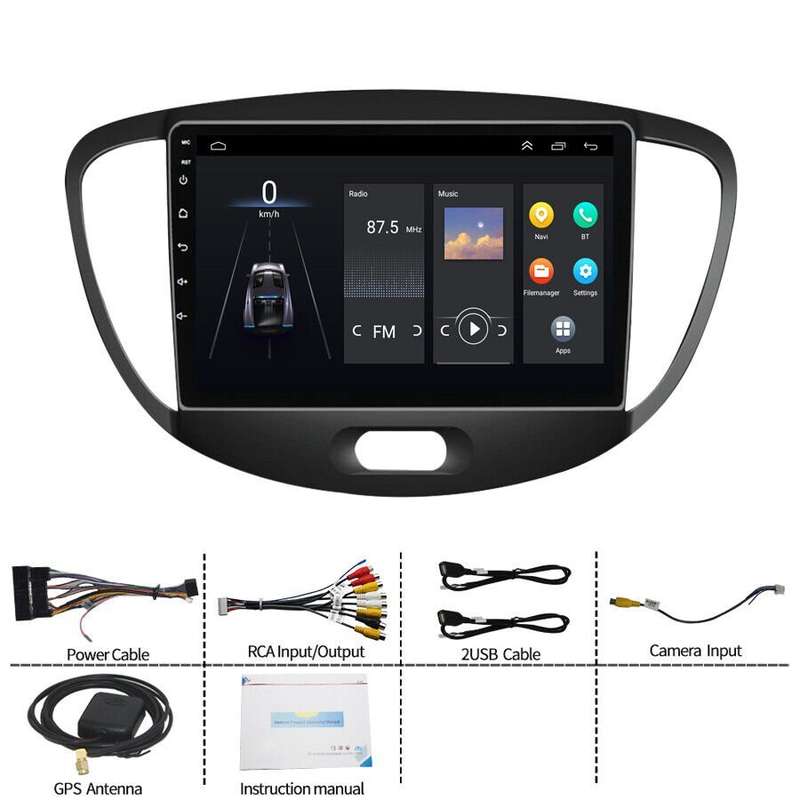For Hyundai i10 2007-2013 Car Stereo Android 12 DAB+Radio GPS SatNav 9"Head Unit
