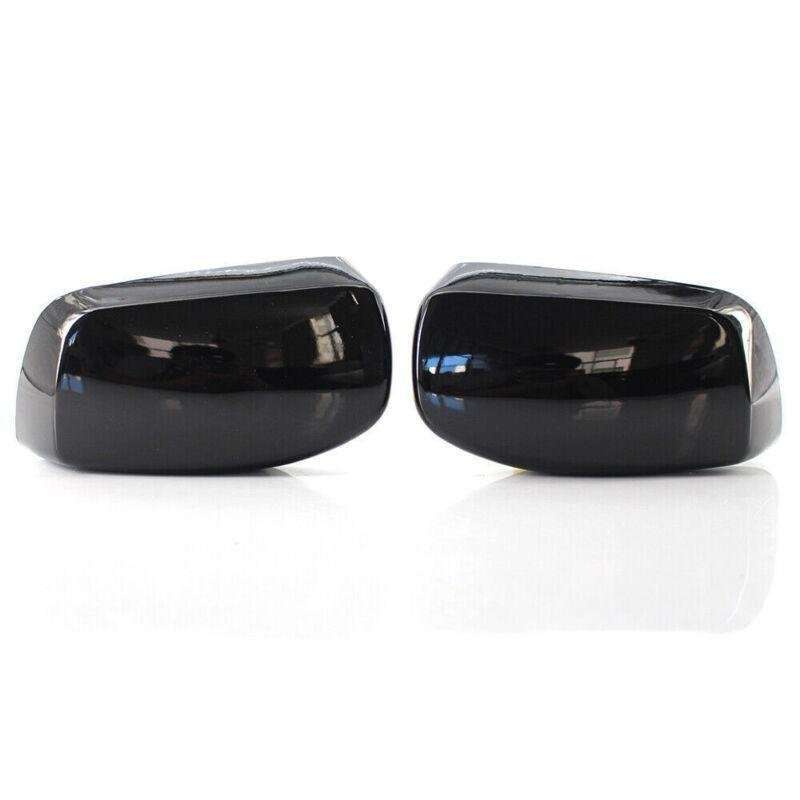 Pair Sporty Style Mirror Cover Gloss Black Fit 04-07 BMW E60 5 Series New