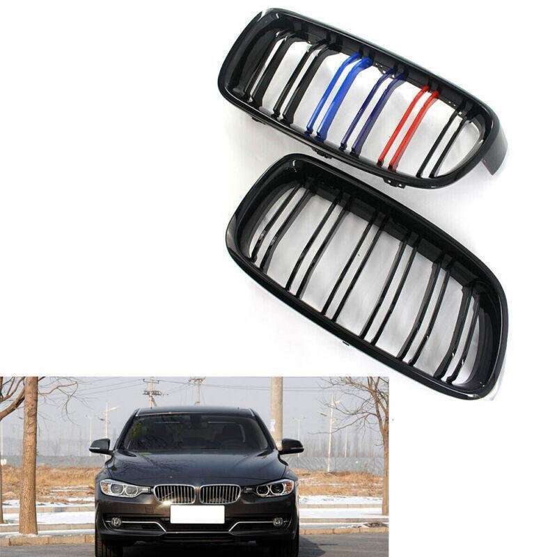 2X/Set Shiny Black M Sport Grille Dual Slat for BMW F30 F35 2012-2015 Mesh Grill