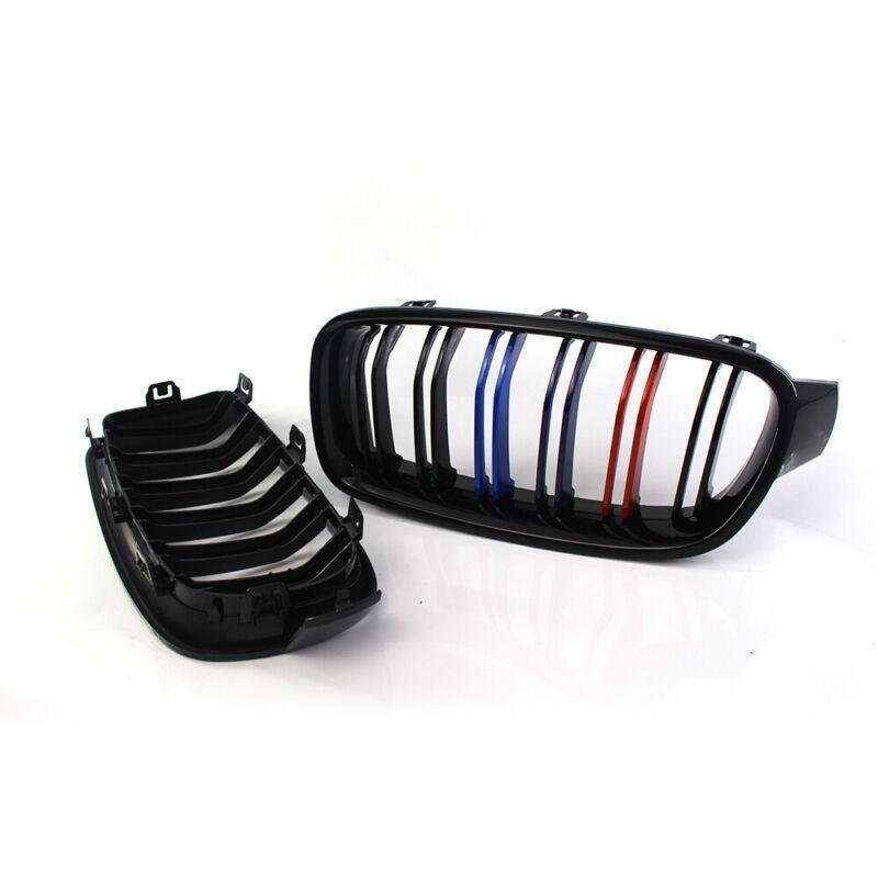 2X/Set Shiny Black M Sport Grille Dual Slat for BMW F30 F35 2012-2015 Mesh Grill