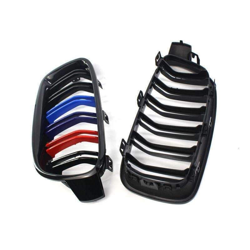 2X/Set Shiny Black M Sport Grille Dual Slat for BMW F30 F35 2012-2015 Mesh Grill