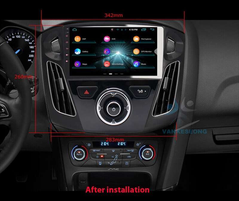 9" 8-Core Android Head Unit Car Radio Sat Navi CarPlay for Ford Focus 2012-2017