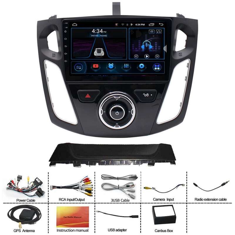 9" 8-Core Android Head Unit Car Radio Sat Navi CarPlay for Ford Focus 2012-2017