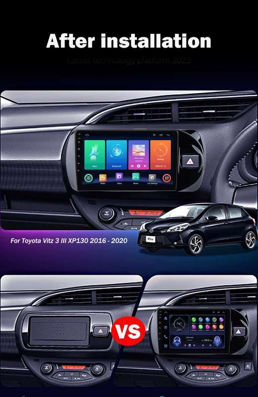 For Toyota Vitz 2016-2020 BT DAB+ Car Stereo GPS Navi Android Auto CarPlay Radio