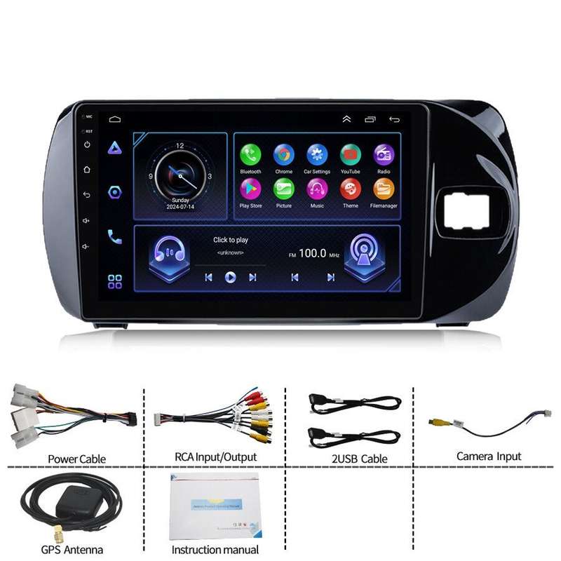 For Toyota Vitz 2016-2020 BT DAB+ Car Stereo GPS Navi Android Auto CarPlay Radio