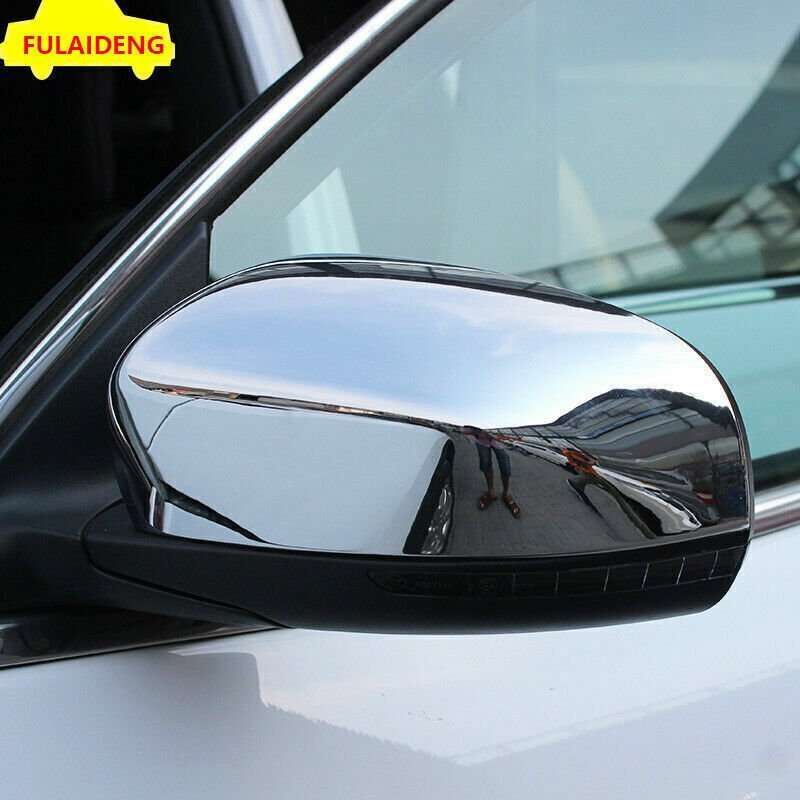 2P For Jeep Cherokee 2014-2021 Chrome Side Door Rearview Mirror Decor Cover Trim