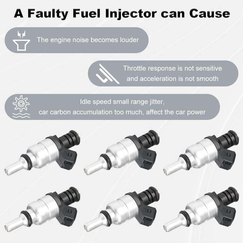 6pcs Fuel Injectors 1427240 Compatible with 01-05 BMW 325xi 325i 320i 325Ci 525i