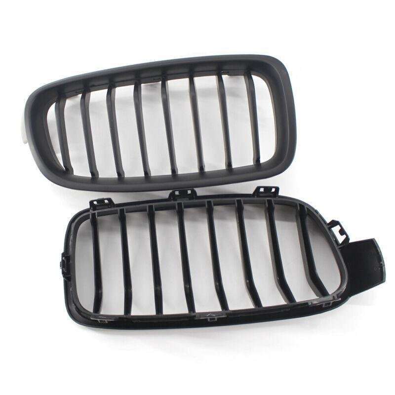 2X/Set Flat Black 8 Slat Front Grille Fits for BMW F30 F31 Sedan Wagon 2012-2017