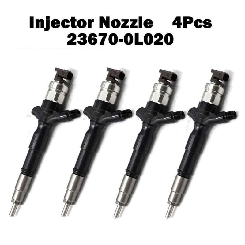 4PCS 23670-0L020 Fuel Injector 095000-5921 For DENSO Toyota Hiace Hilux 2KD-FTV