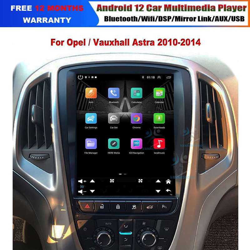 9.7" Car Radio For Vauxhall Astra 2010-2014 Android 12 Stereo Head Unit GPS Navi