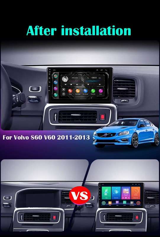 For Volvo S60 V60 2011-2013 DAB+ Autoradio Navigation BT Android Auto