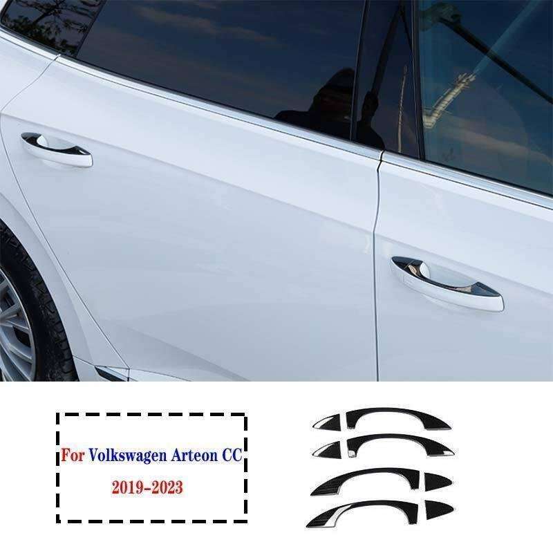 For VW Arteon 2019-2023 Black Titanium Exterior Side Door Handle Cover Trim 4pcs